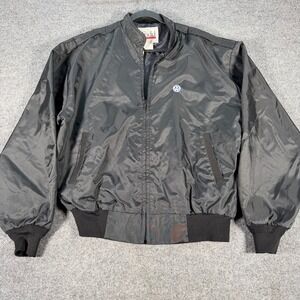 Vintage Todd Volkswagen Windbreaker Jacket Mens Large Black Full Zip USA #4610